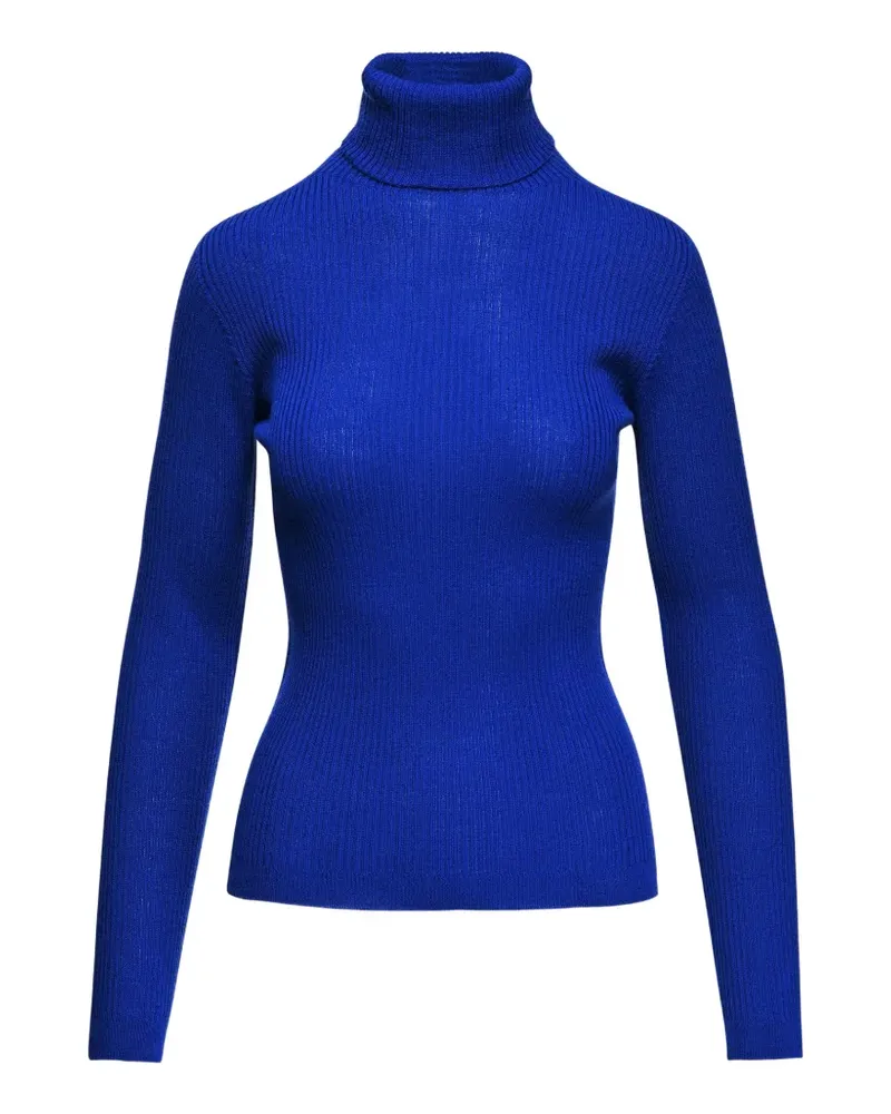 Essentiel Geripptes T-Shirt mit Rollkragen - Blau Blau