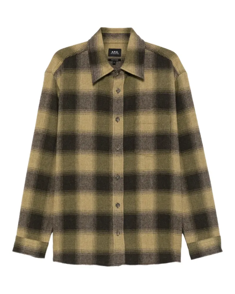 A.P.C. Hemdjacke mit Karomuster - Grün Grün