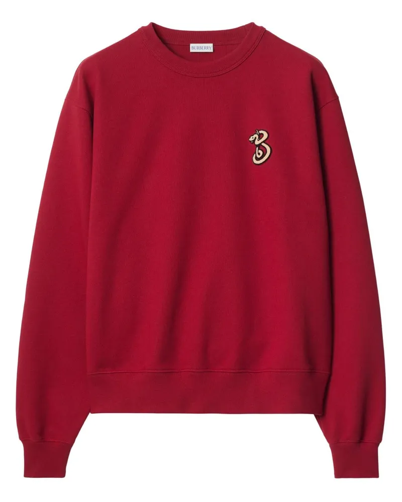 Burberry Sweatshirt mit B Snake-Applikation - Rot Rot