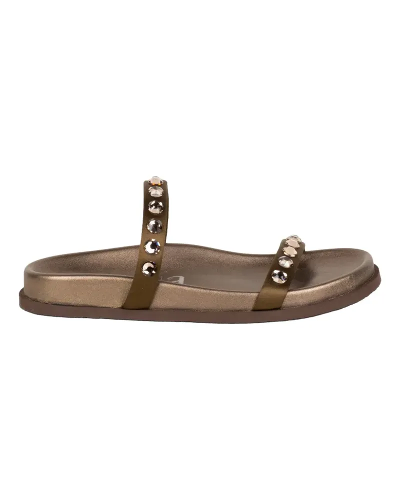 Pedro Garcia Doyle crystal-embellished satin sandals - Grün Grün