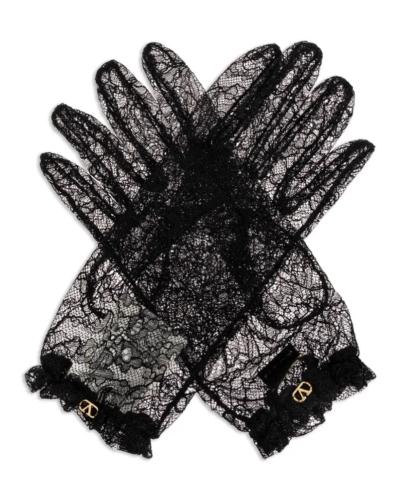 Valentino Garavani Gerüschte Handschuhe aus Spitze - Schwarz Schwarz