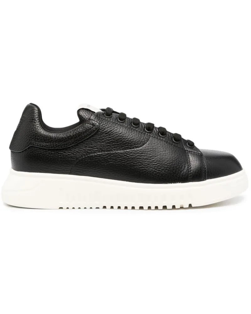 Emporio Armani Tumbled Sneakers - Schwarz Schwarz
