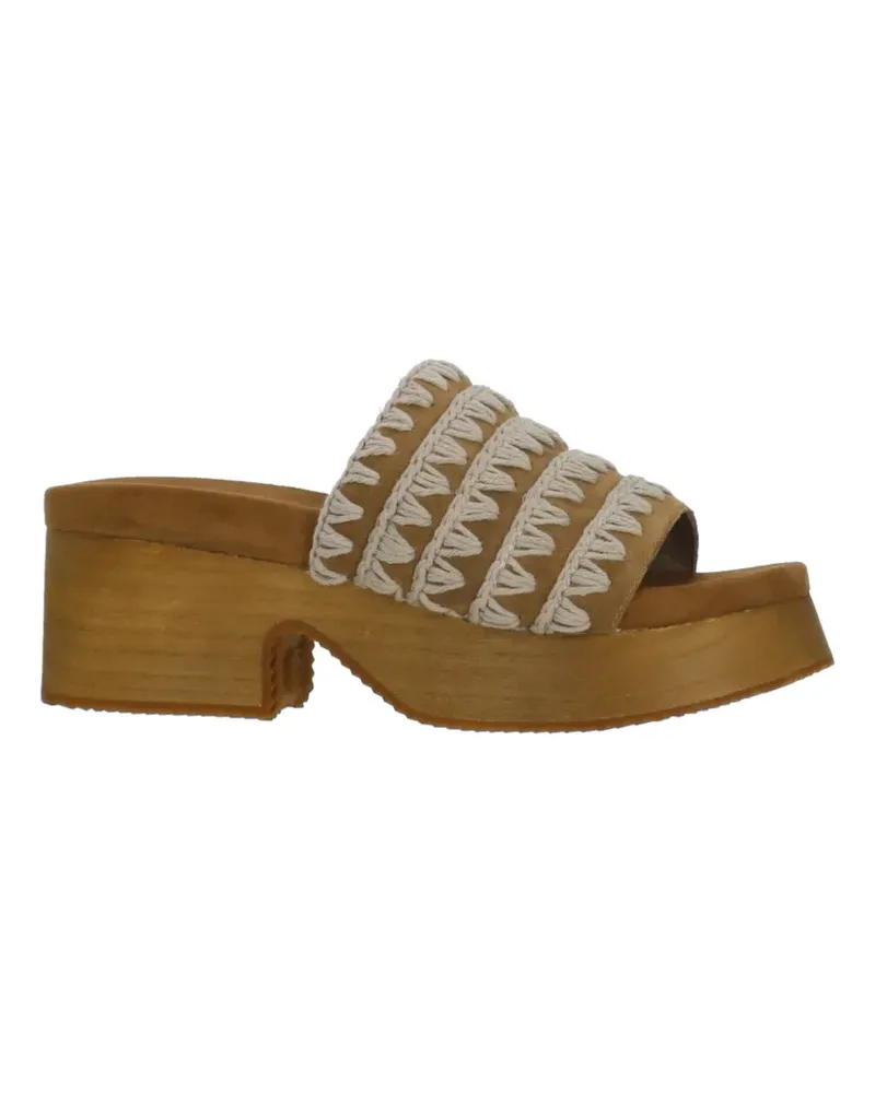 Mou crochet-knit platform sandals - Braun Braun