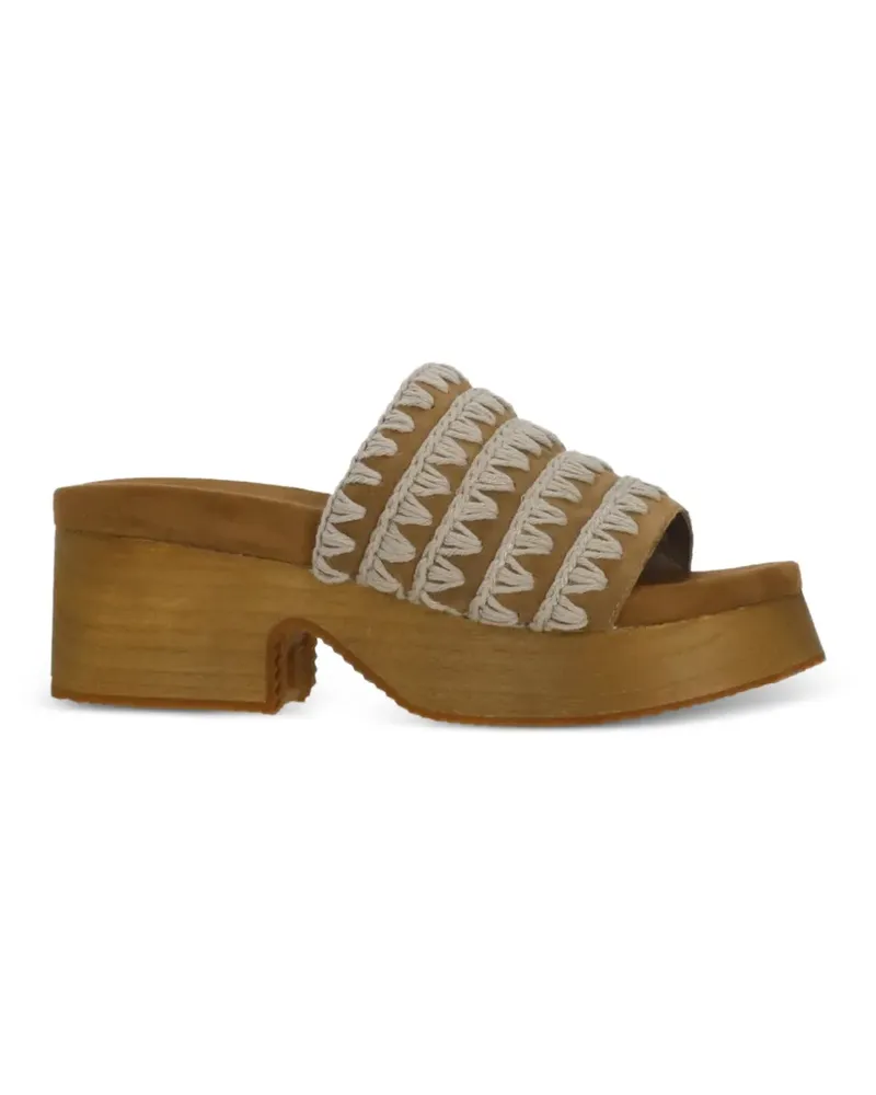 Mou crochet-knit platform sandals - Braun Braun