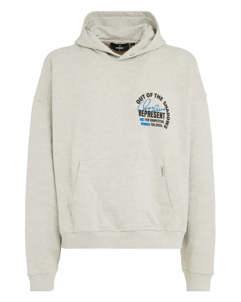 REPRESENT Hoodie mit Logo-Print - Grau Grau