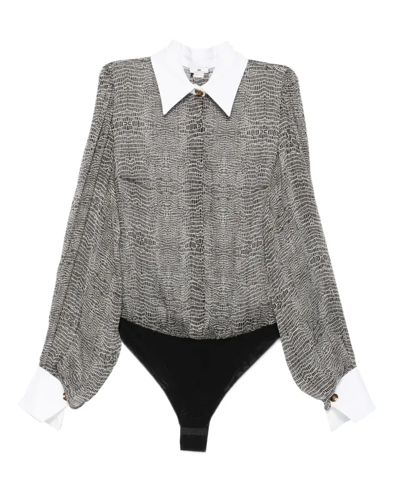 Elisabetta Franchi Body mit Kragen - Schwarz Schwarz