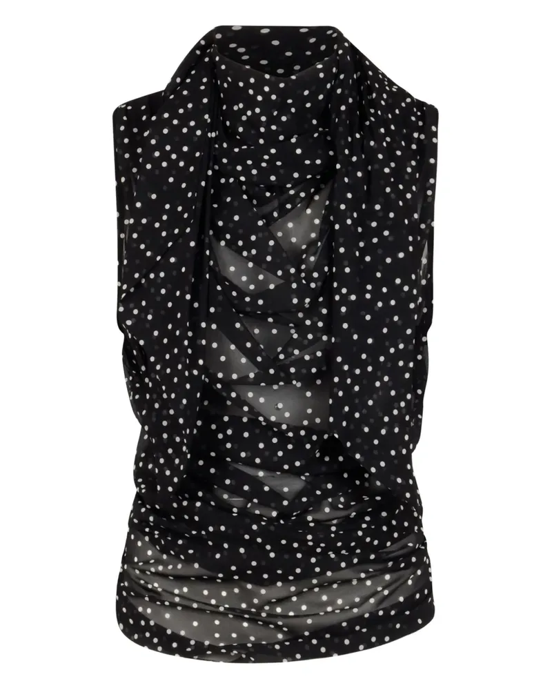 Magda Butrym Bluse mit Polka Dots - Schwarz Schwarz