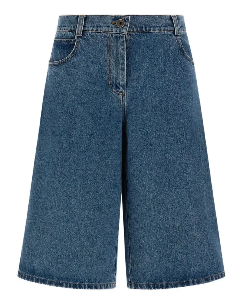 Herno Knielange Jeans-Shorts - Blau Blau