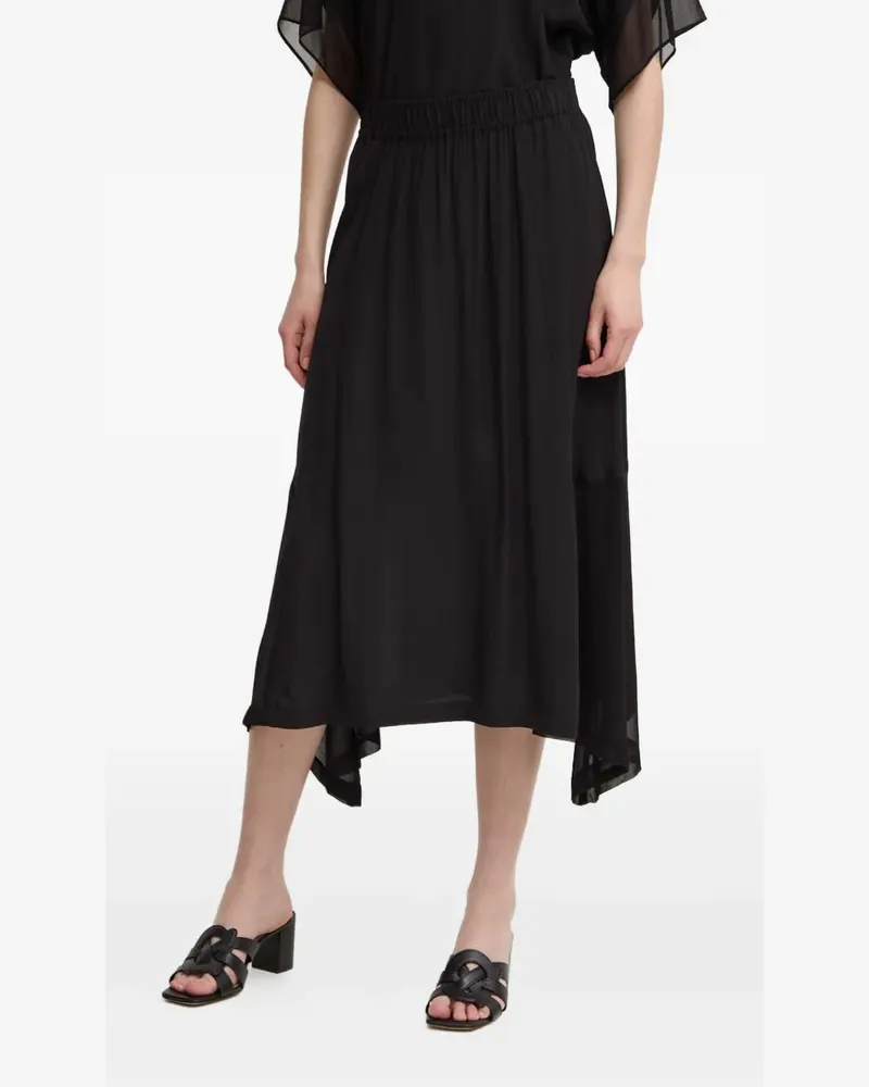 DKNY Asymmetrischer Midirock - Schwarz Schwarz