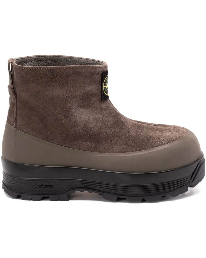 Stone Island Stiefel aus Wildleder mit Logo-Patch - Braun Braun