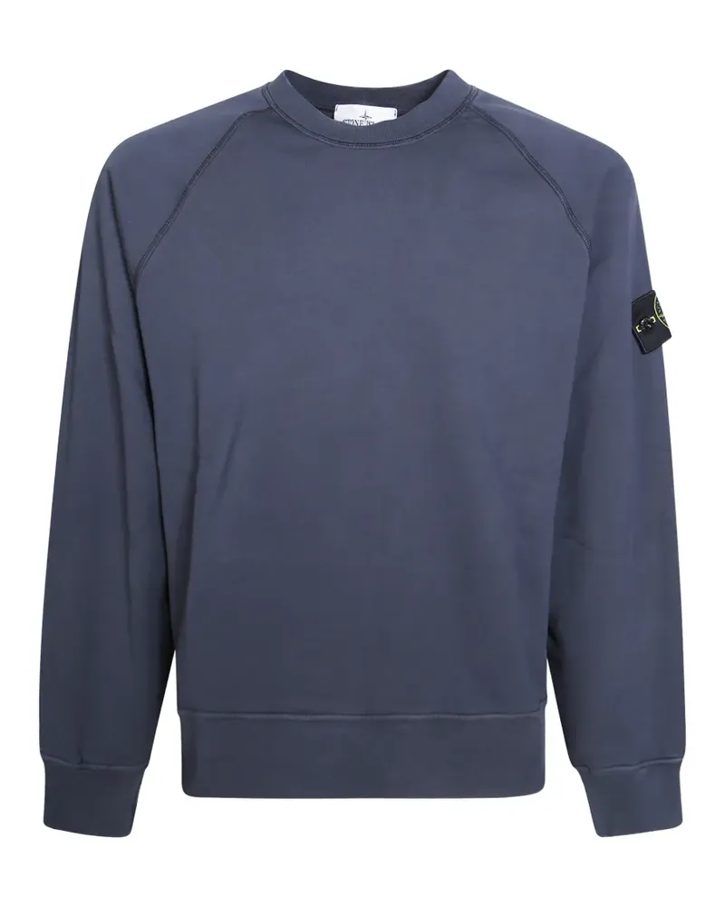Stone Island logo-patch raglan-sleeve sweatshirt - Blau Blau
