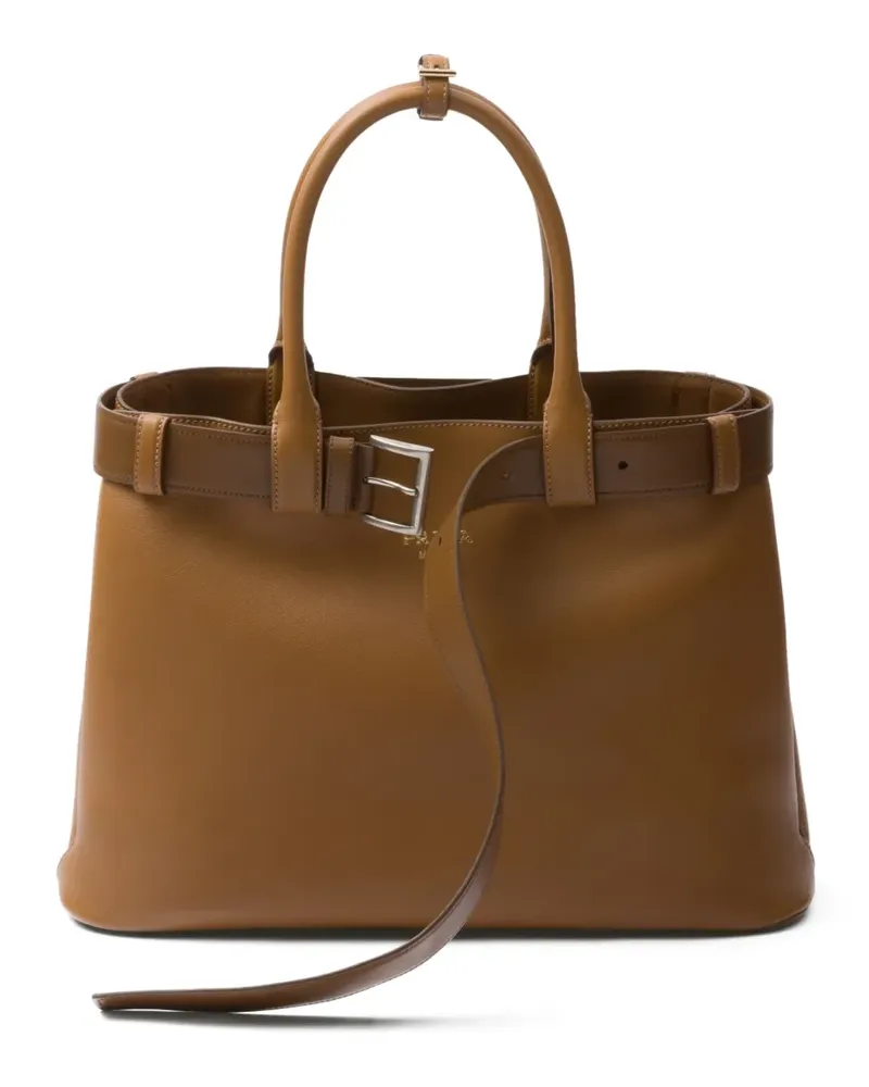 Prada Großer Tote Bag mit Schnalle - Braun Braun