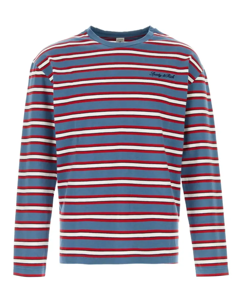 SPORTY & RICH Fale Signature Sweatshirt mit Stickerei - Blau Blau