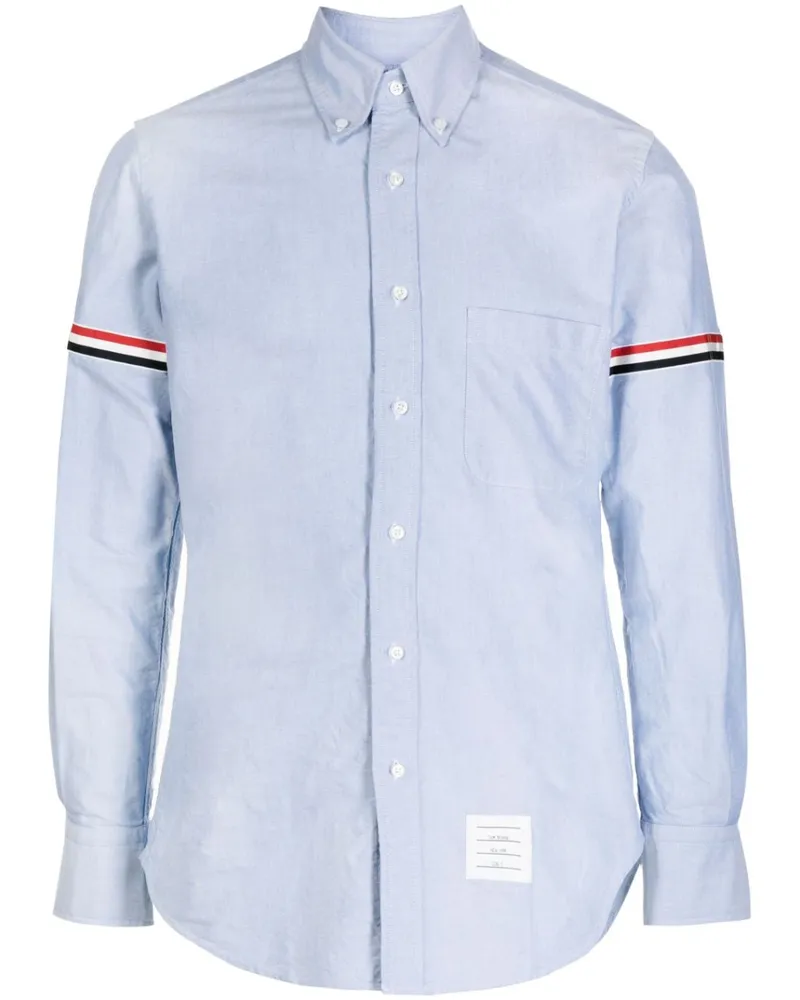 Thom Browne Hemd mit RWB-Streifen Blau