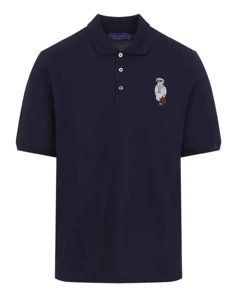 Ralph Lauren bear-embroidered polo shirt - Blau Blau