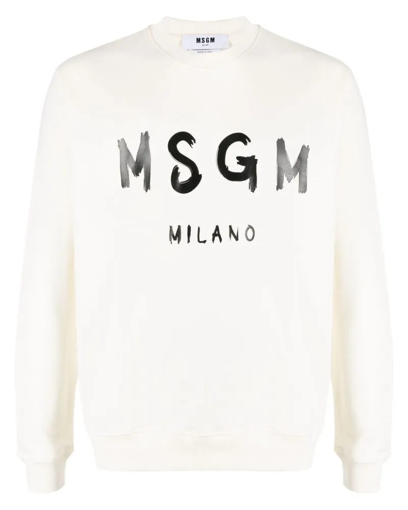 MSGM Sweatshirt mit Logo-Print - Weiß Weiß