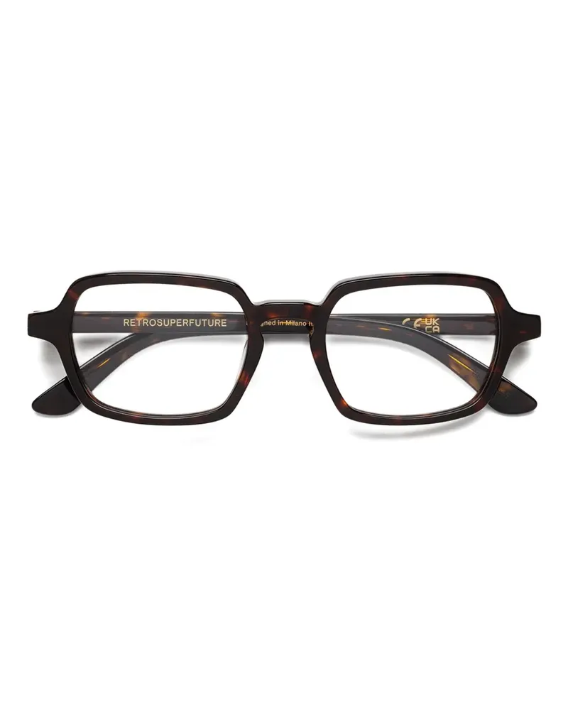 RETROSUPERFUTURE Eckige Brille in Schildpattoptik - Braun Braun