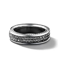 David Yurman Streamline Two Row Ring mit Diamanten Silber