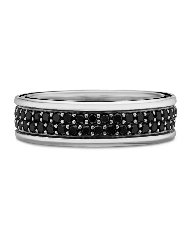 David Yurman Streamline Two Row Ring mit Diamanten 6,5mm - Silber Silber