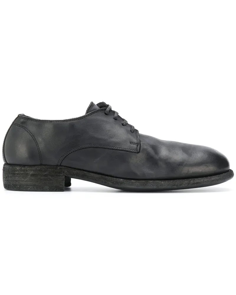 GUIDI Derby-Schuhe mit runder Kappe - Schwarz Schwarz