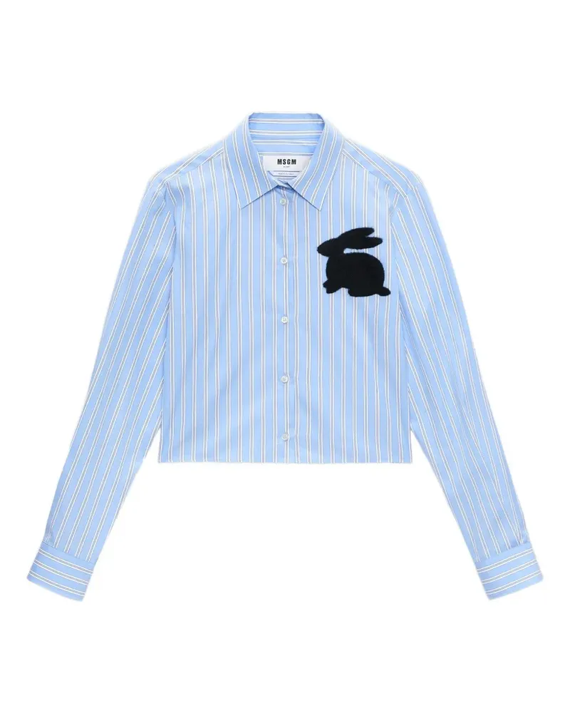 MSGM Gestreiftes T-Shirt - Blau Blau