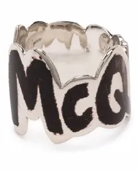 Alexander McQueen Ear Cuff mit Graffiti-Logo Silber