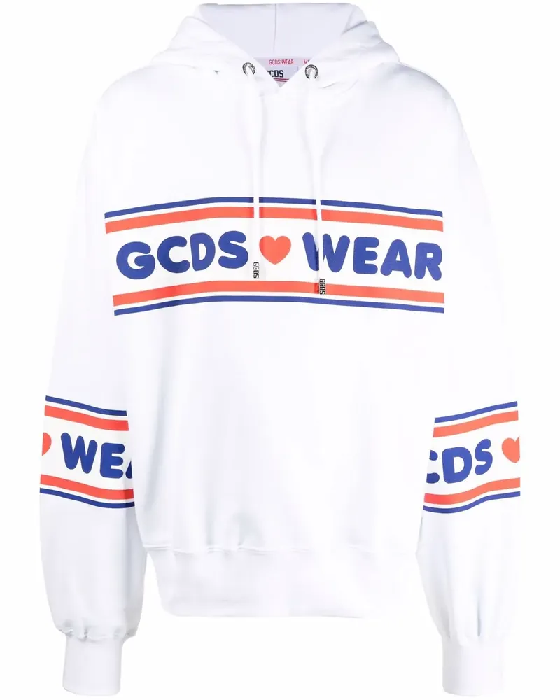 GCDS Hoodie mit grafischem Print - Weiß Weiß