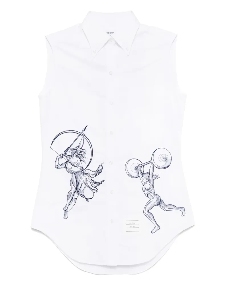 Thom Browne Hemd mit Stickerei - Weiß Weiß