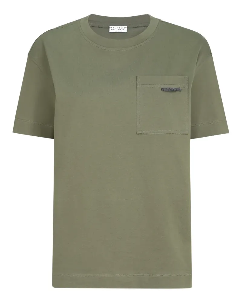Brunello Cucinelli pocket cotton T-shirt - Grün Grün