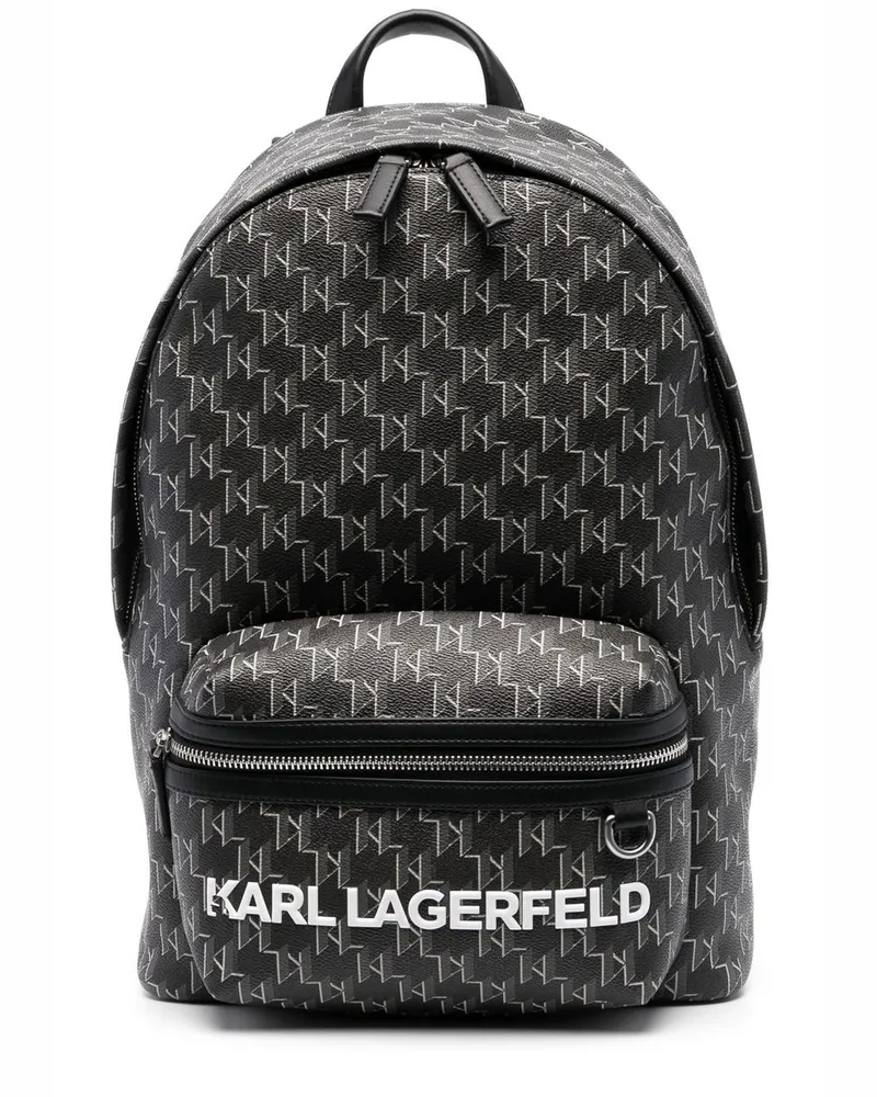 Karl Lagerfeld Rucksack mit Monogramm-Print Schwarz