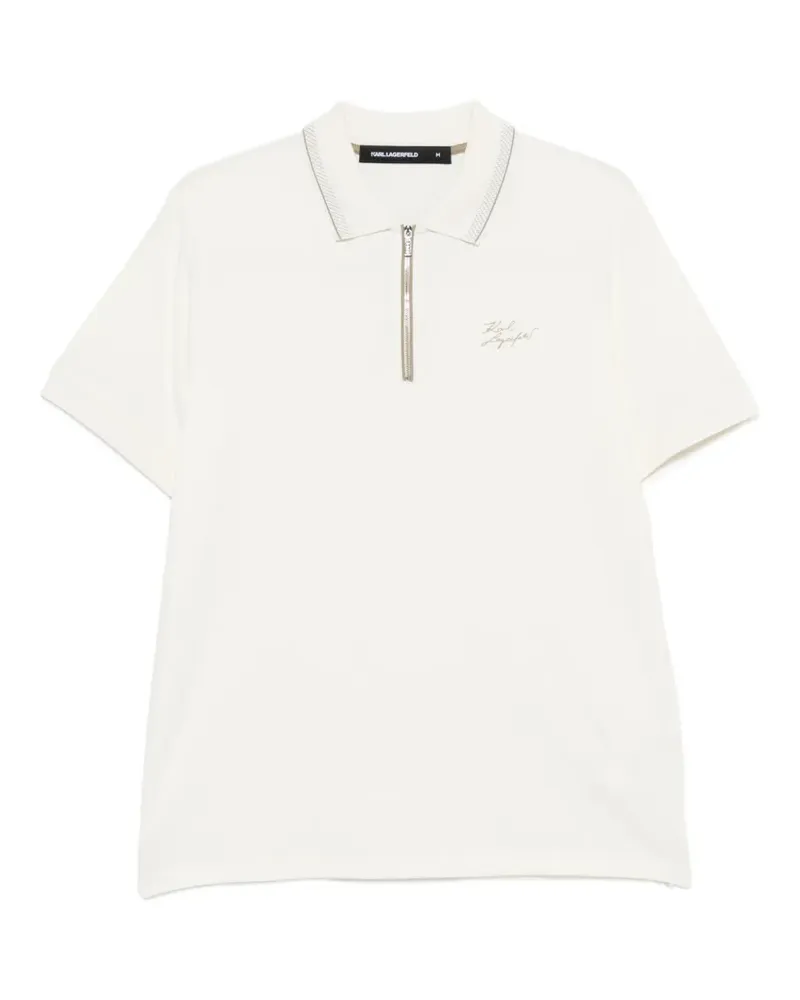 Karl Lagerfeld zip-fastening polo shirt - Nude Nude