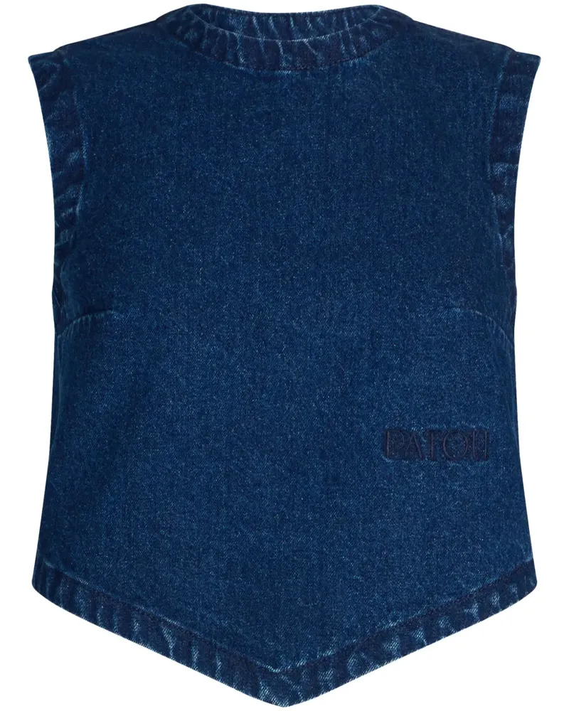 Patou Jeansoberteil mit Schal - Blau Blau