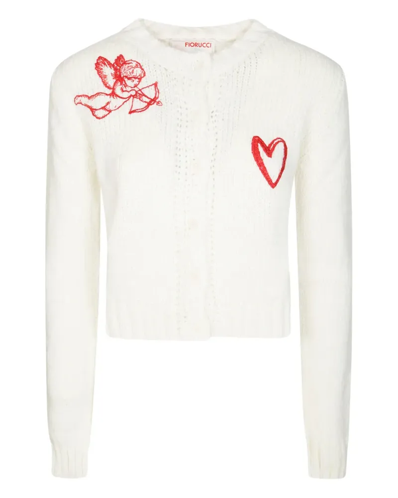 Fiorucci Heart Cupid Cardigan - Weiß Weiß
