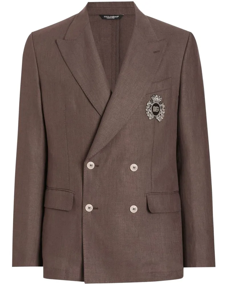 Dolce & Gabbana Blazer mit Wappenapplikation - Braun Braun