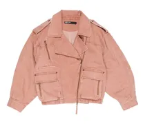 Jeansjacke mit Reißverschluss - Rosa