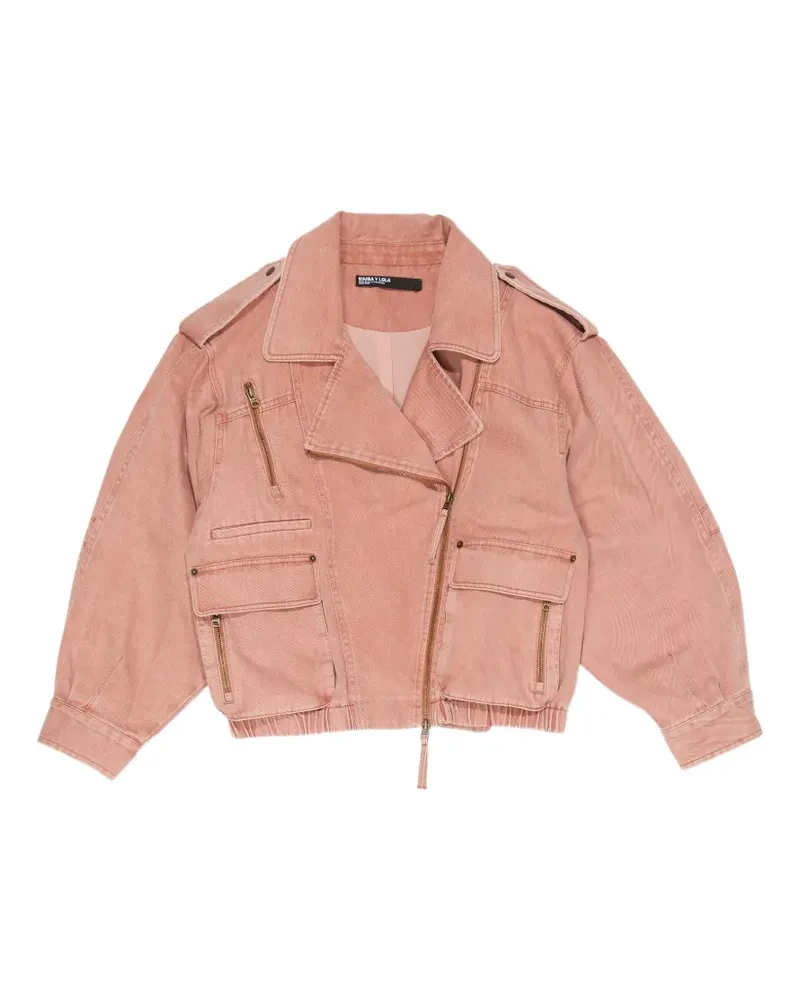 BIMBA Y LOLA Jeansjacke mit Reißverschluss - Rosa Rosa