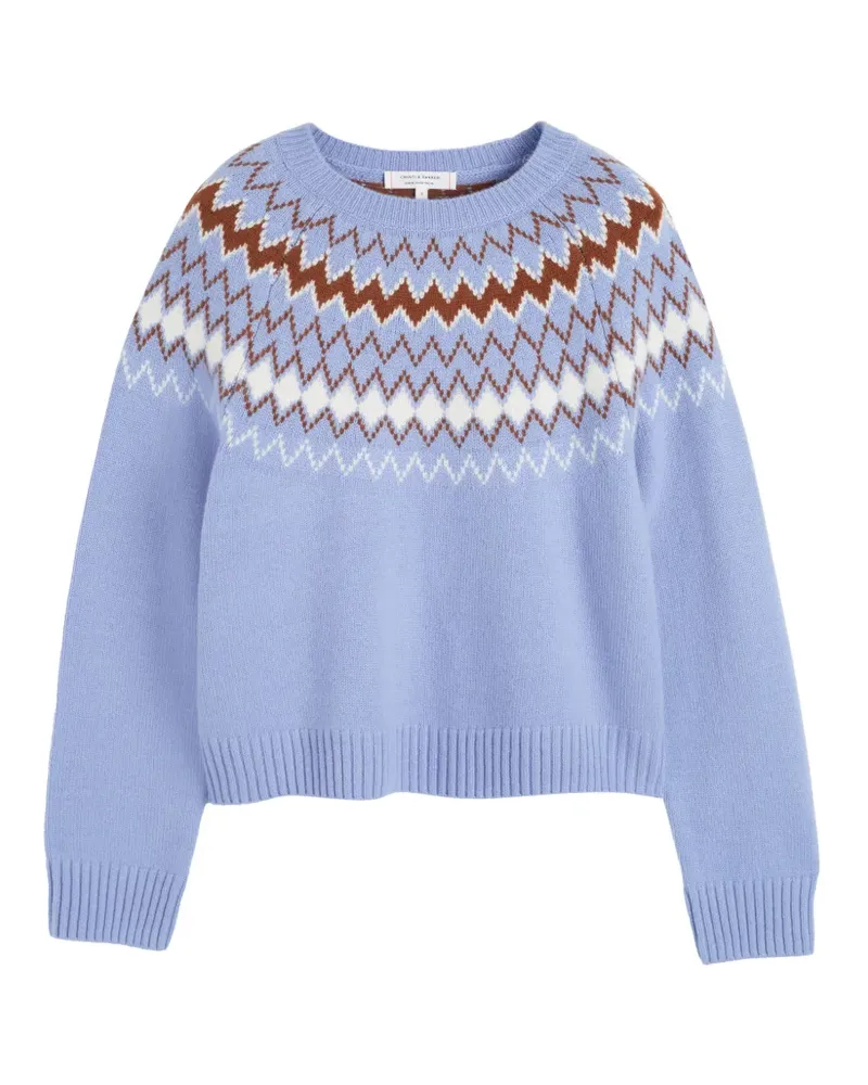 Chinti & Parker Fair Isle Pullover mit rundem Ausschnitt - Blau Blau