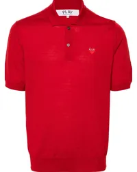 Comme des Garçons Poloshirt mit Herz-Patch Rot