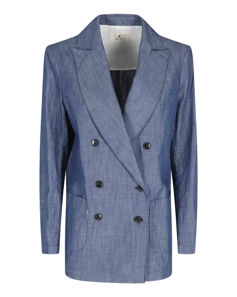 MYTHS double-breasted chambray jacket - Blau Blau