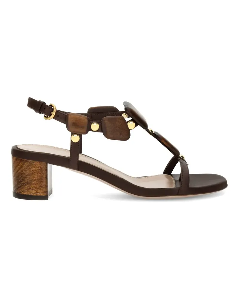 Gianvito Rossi Munduk Sandalen mit Holzverzierung - Braun Braun