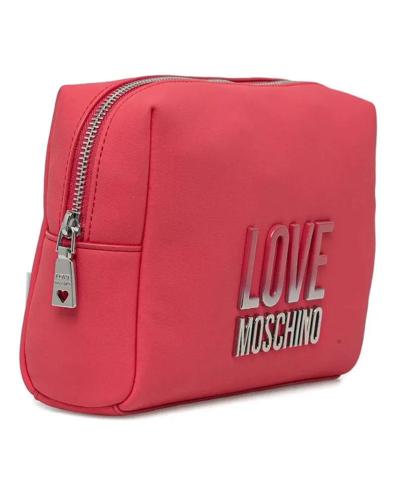 Moschino Kosmetiktasche mit Logo-Schild - Rosa Rosa