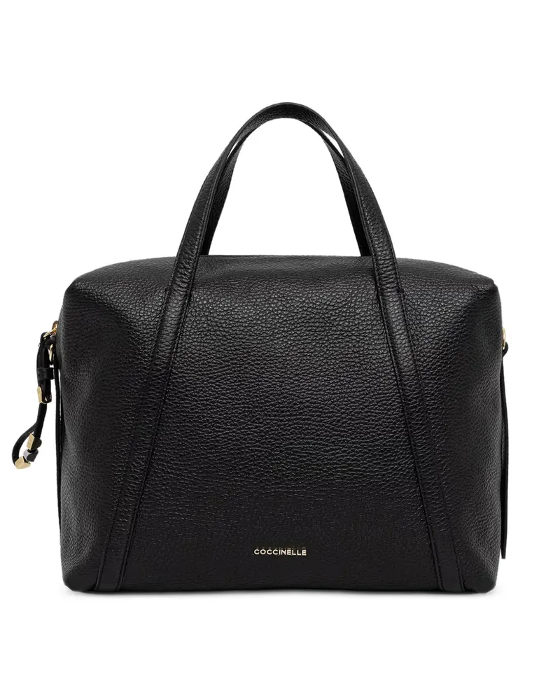 Coccinelle Tote Bag aus gekörntem Leder - Schwarz Schwarz