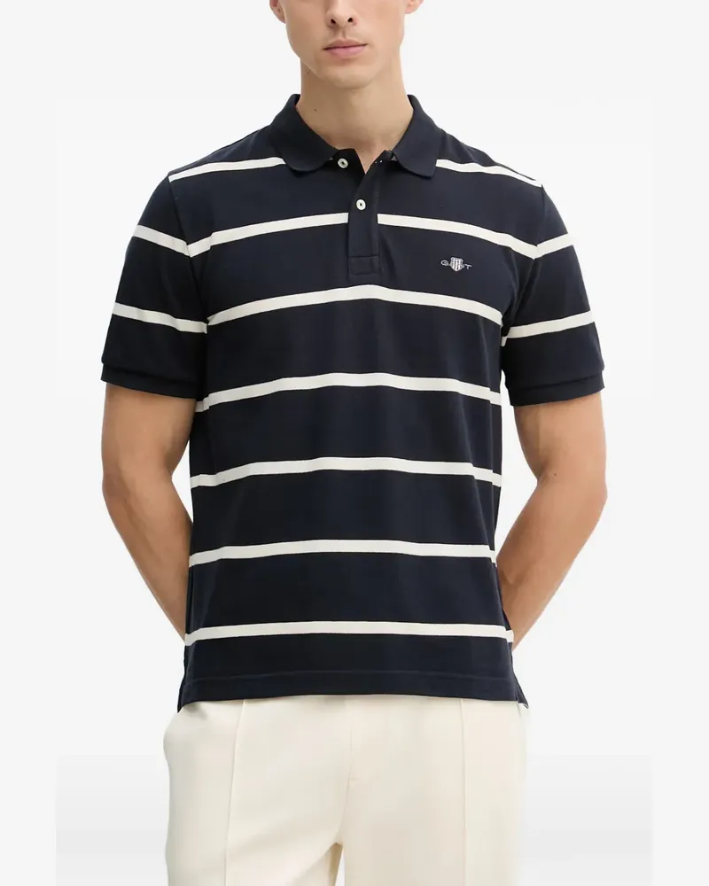 Gant striped short-sleeve polo shirt - Blau Blau