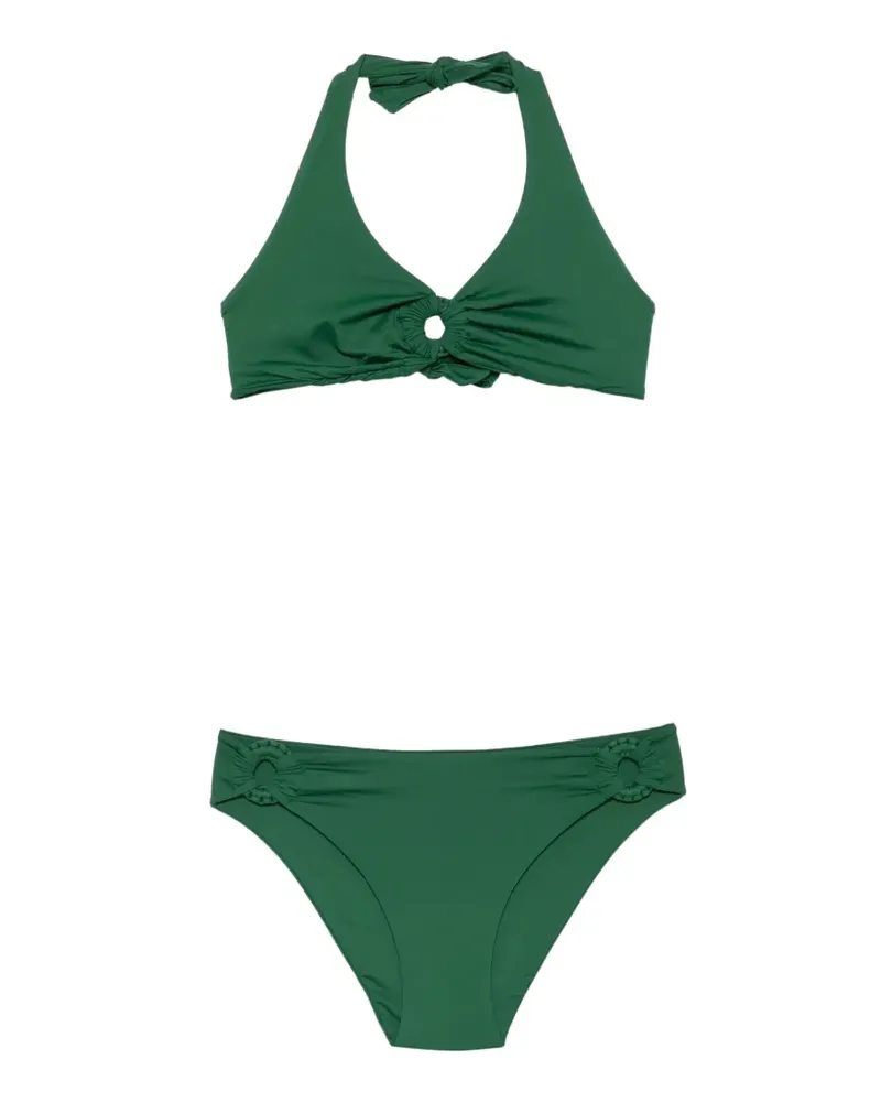 FISICO-Cristina Ferrari ring-detail halterneck bikini - Grün Grün