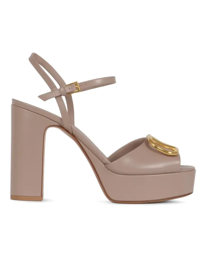 Valentino Garavani platform buckle leather pumps - Nude Nude