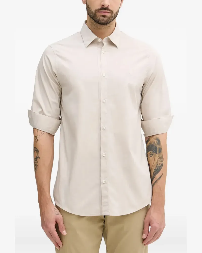 Armani Exchange Hemd mit Logo-Stickerei - Nude Nude