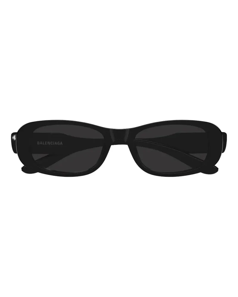 Balenciaga BB logo-plaque oval-frame sunglasses - Schwarz Schwarz
