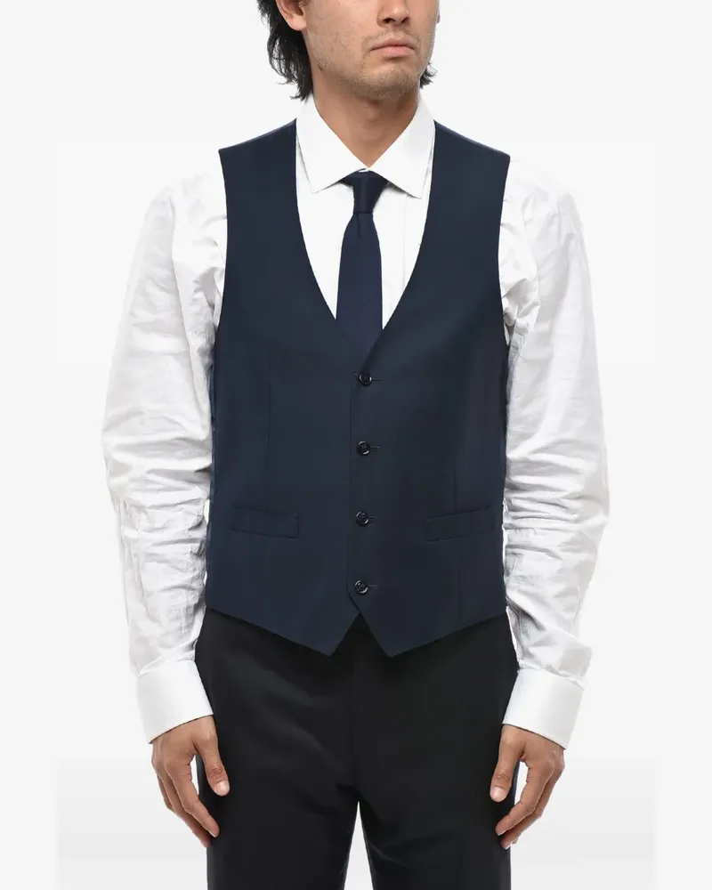 Corneliani Academy virgin-wool gilet - Blau Blau