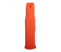 Maxikleid mit V-Ausschnitt - Orange