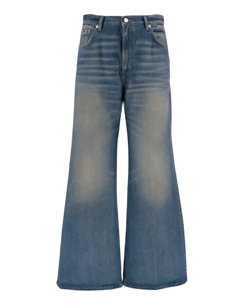Haikure Wide-Leg-Jeans mit ausgewaschenem Effekt - Blau Blau